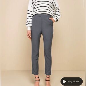 Lulu's Charcoal Gray High Rise Straight Leg Slacks